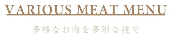 VARIOUS MEAT MENU